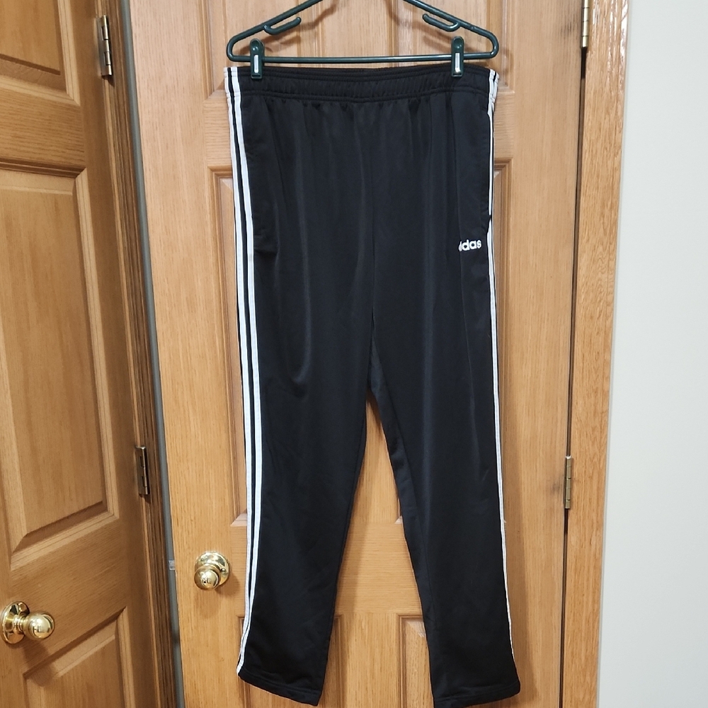 Adidas Men's Track Pants with White Stripes